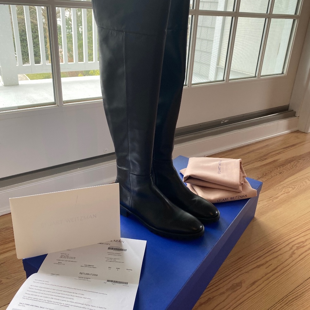 NEW! Stuart Weitzman  Black OTK boots  Size 7.5